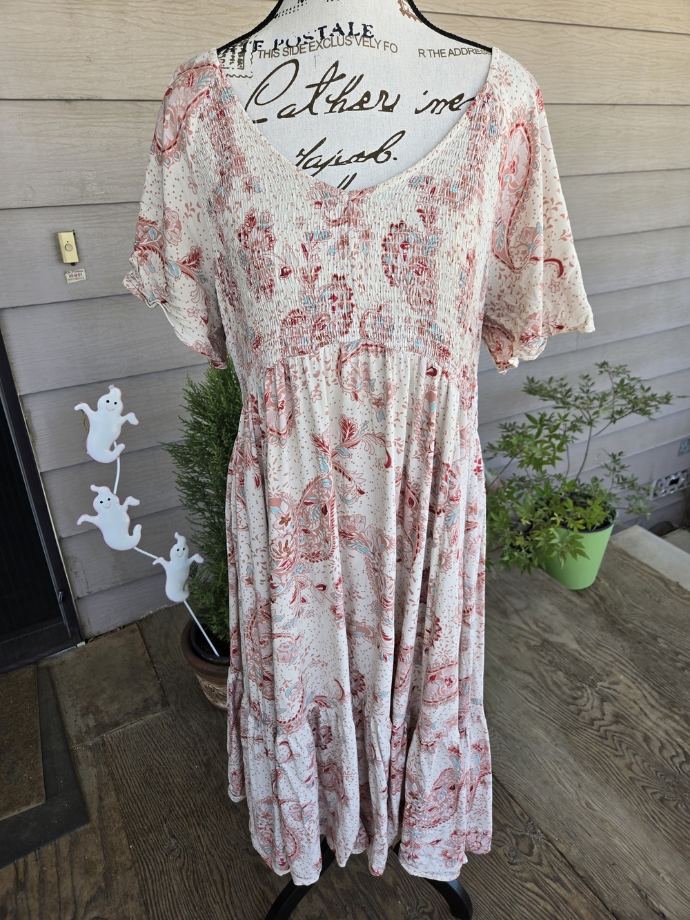 Torrid Midi Flutter Sleeve Paisley Dress With. Pockets! Size 2XL